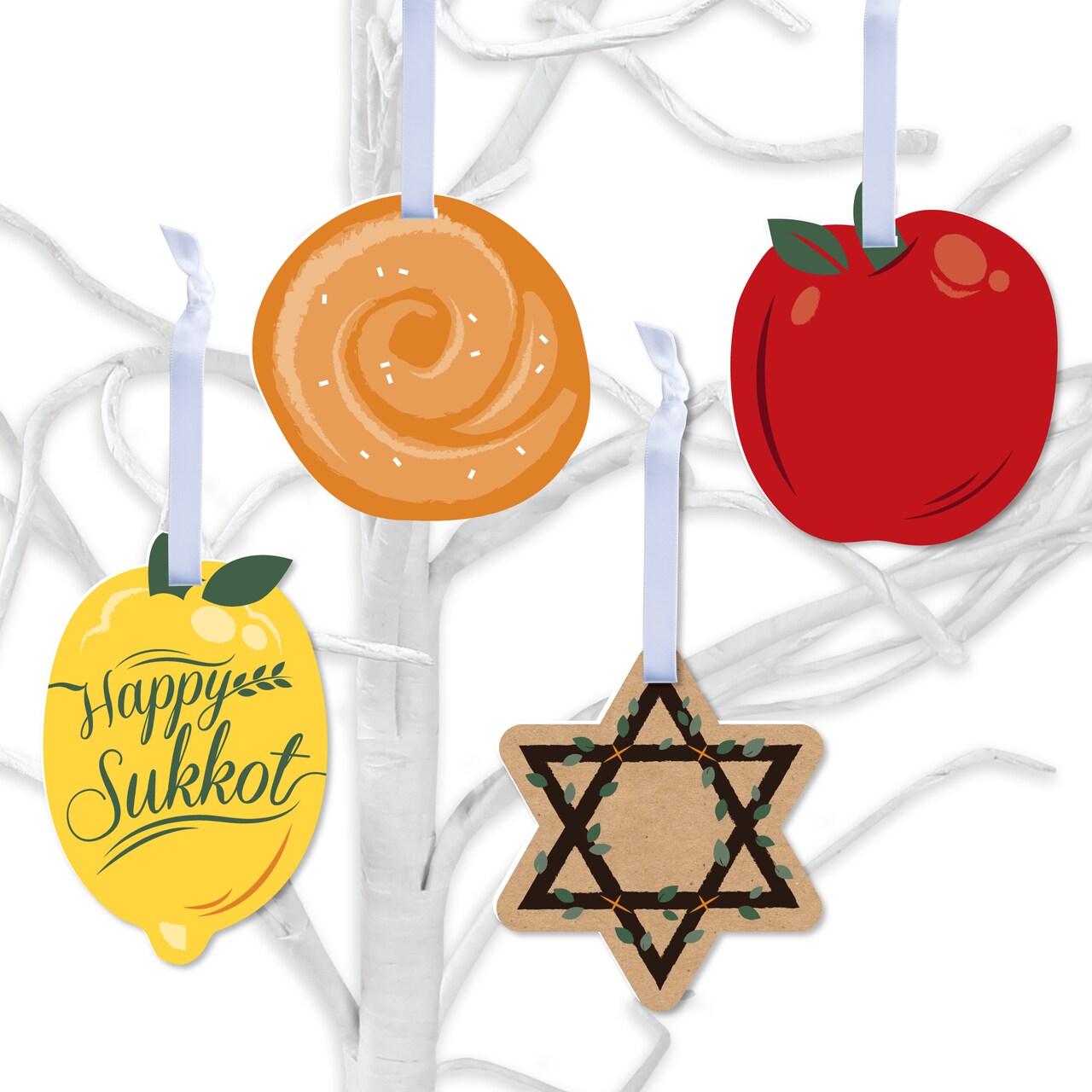 Big Dot of Happiness Sukkot - Sukkah Holiday Decorations - Tree Ornaments - Set of 12